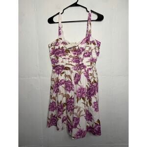 NEW Abercrombie & Fitch Womens Tall Large Purple Floral Dress Mini Short TL